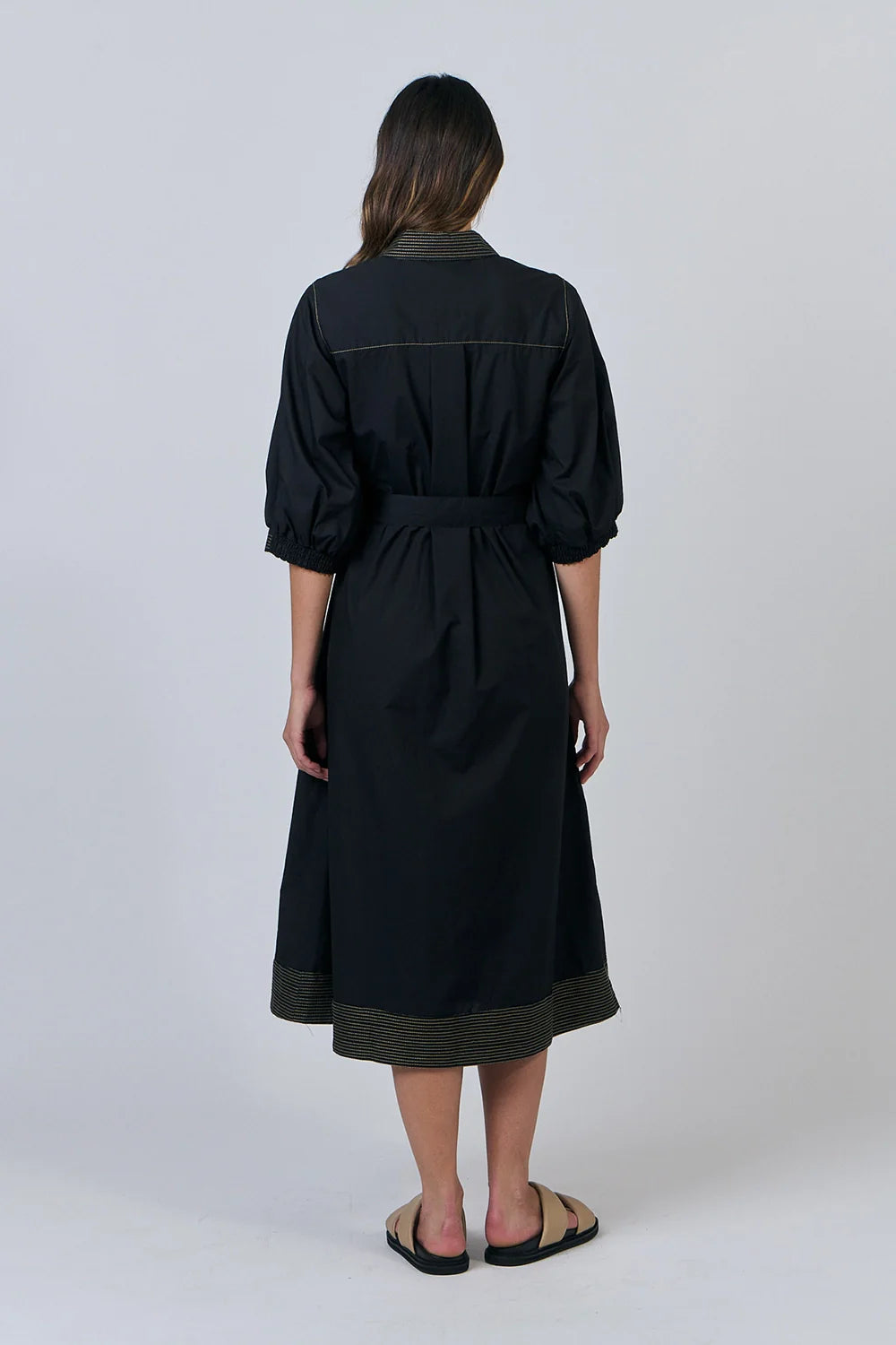GA607 - Linen Dress - Black