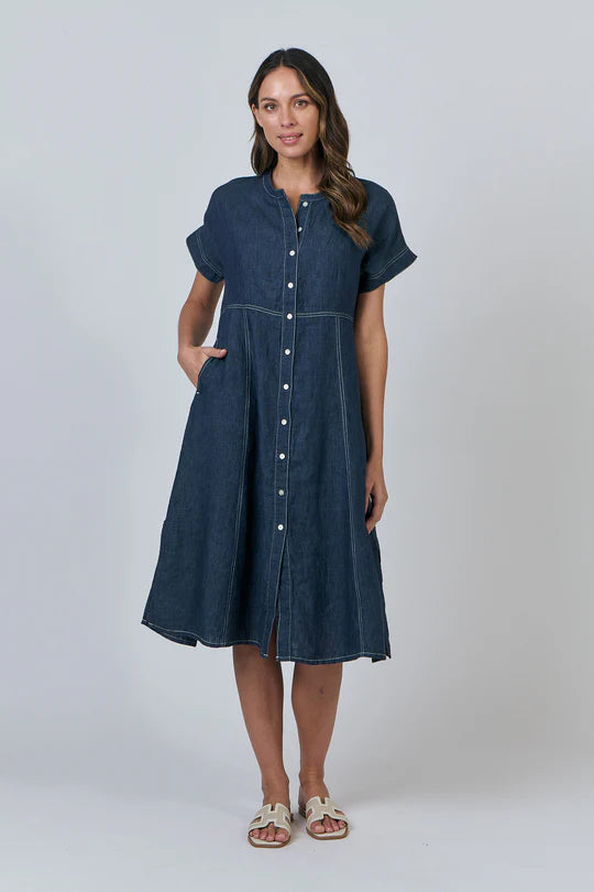GA612 - Linen Dress - Poseidon