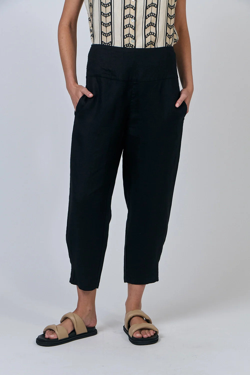 GA615 - Linen Pants - Black