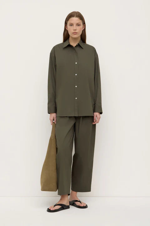 Marigold Poplin Long Sleeve Shirt - Moss
