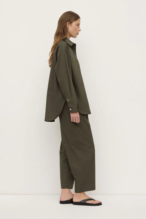 Marigold Poplin Long Sleeve Shirt - Moss
