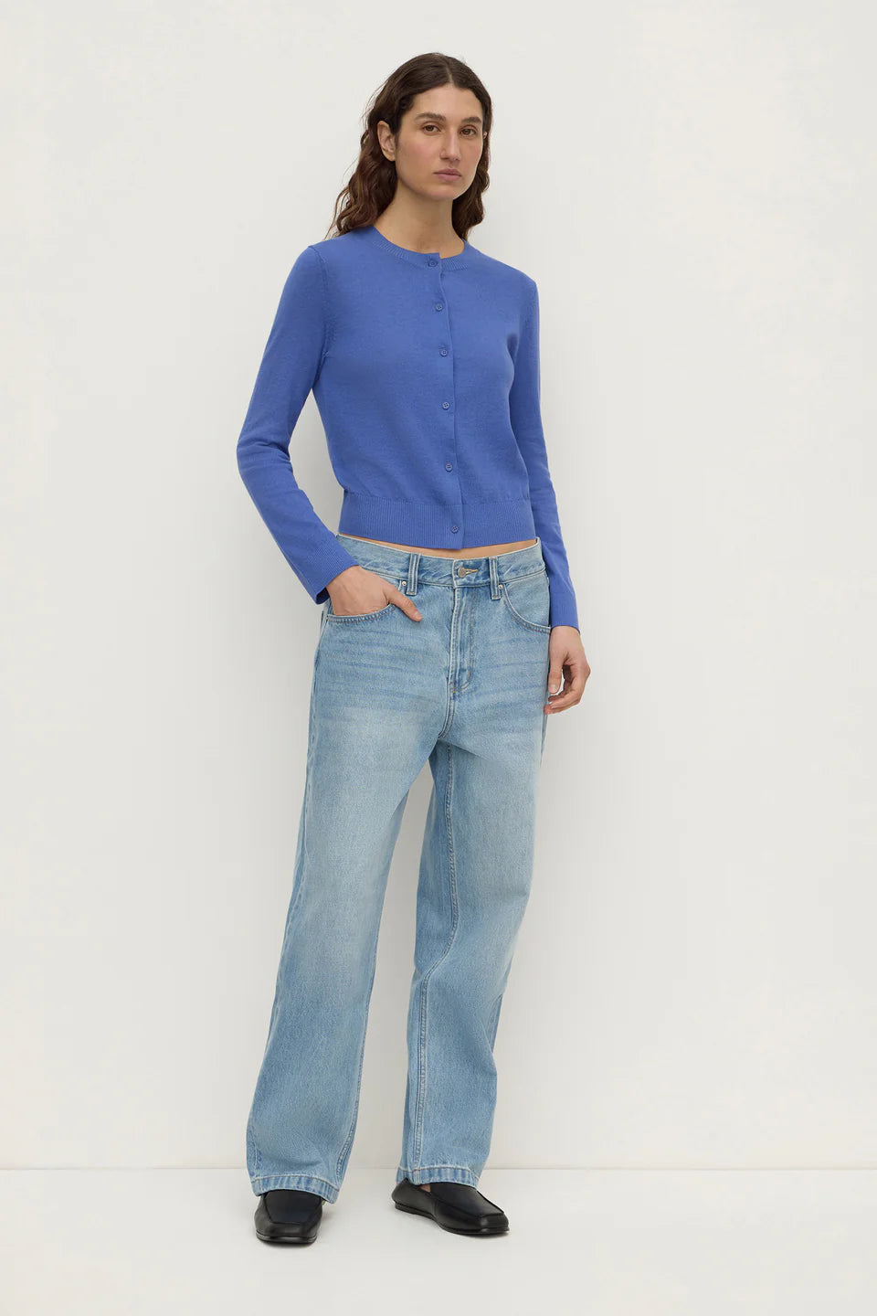 Orina Cotton Cashmere Cardigan - New Blue