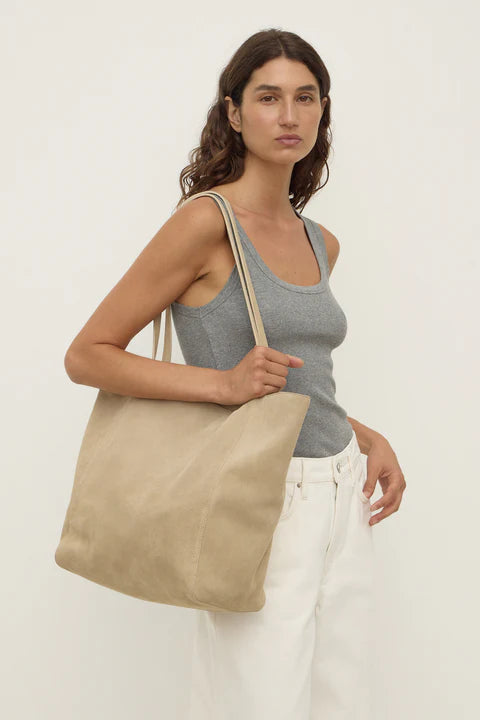 Paige Suede Tote Bag  - Sand