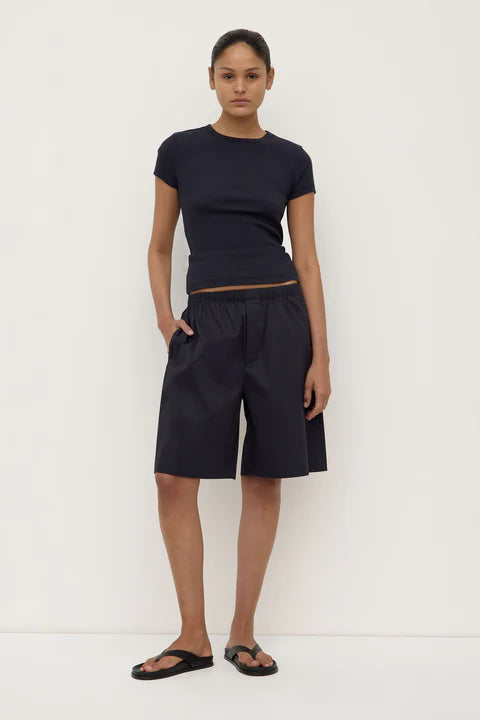 Riley Poplin Short - True Navy