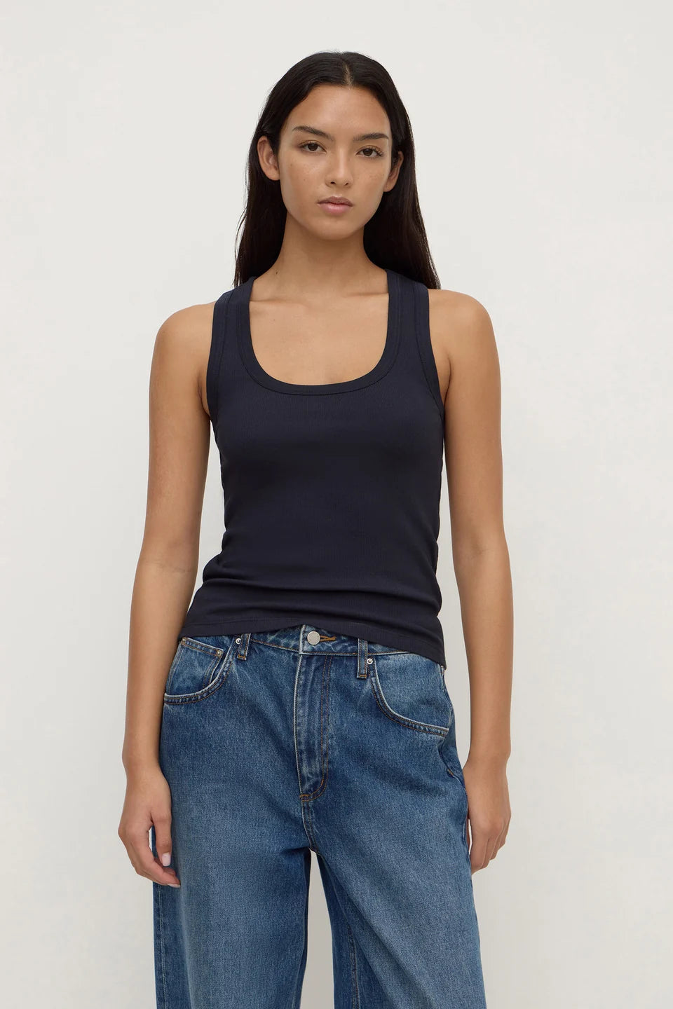 Robyn Scoop Neck Tank - Navy