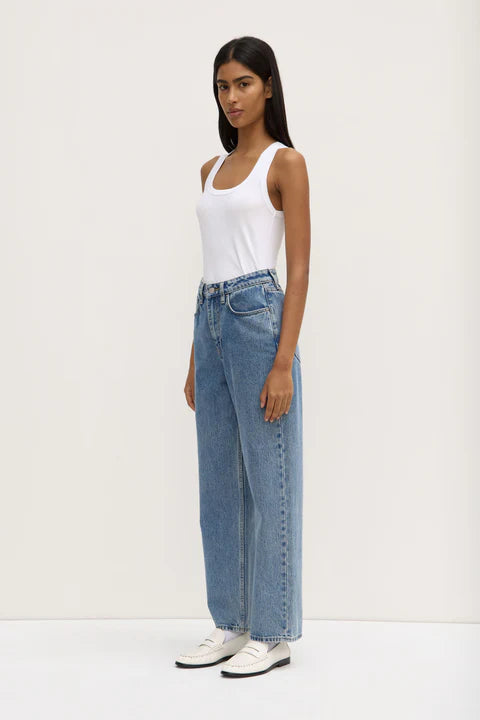 Robyn Scoop Neck Rib Tank - White