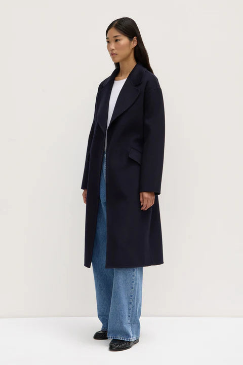 Sadie Single Breasted Wool Coat - Midnight