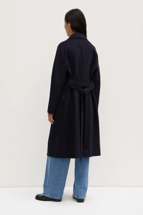 Sadie Single Breasted Wool Coat - Midnight