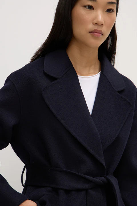 Sadie Single Breasted Wool Coat - Midnight