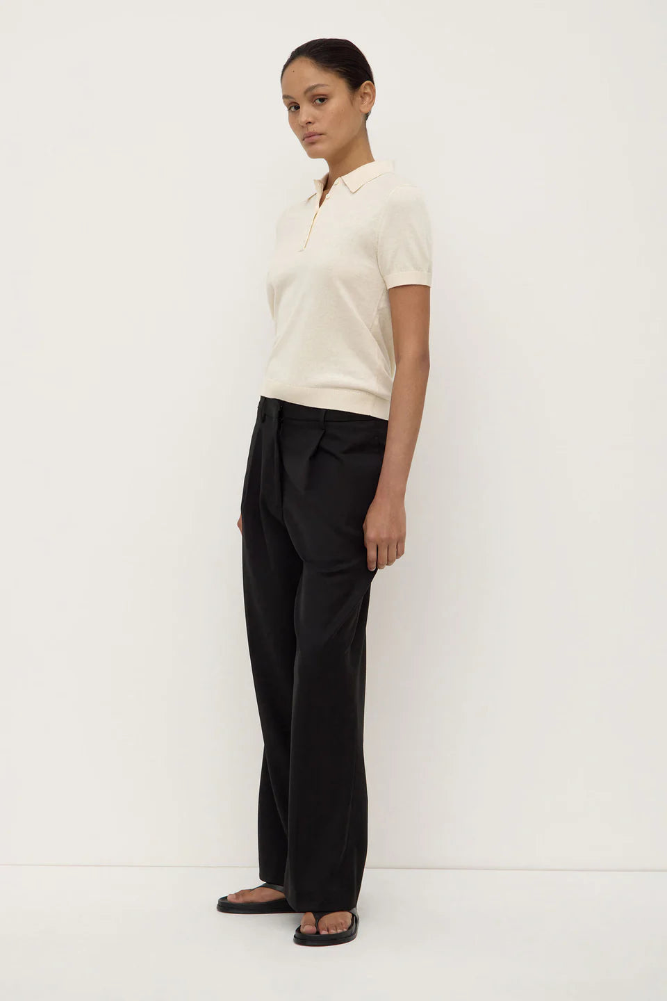 Sloane Cotton Cashmere Polo - Cream
