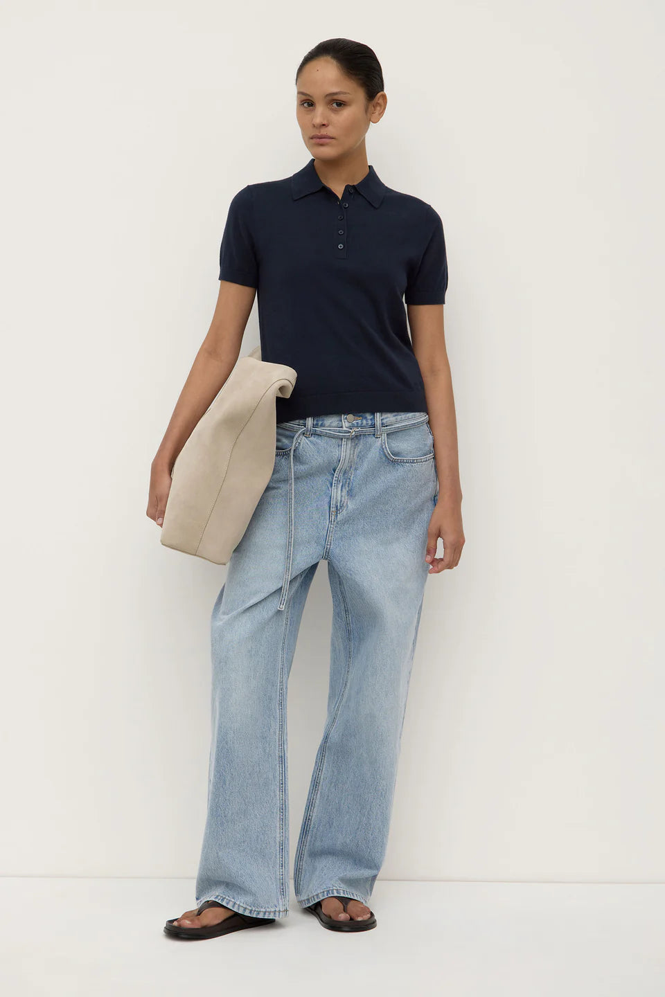 Sloane Cotton Cashmere Polo - True Navy