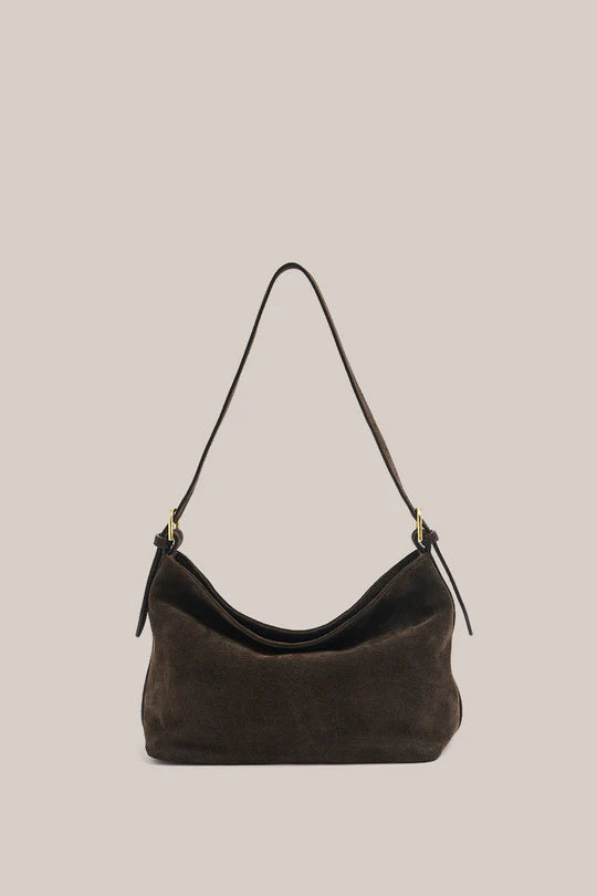 Eden Brown Suede Shoulder Bag