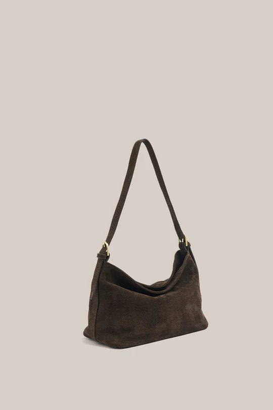 Eden Brown Suede Shoulder Bag