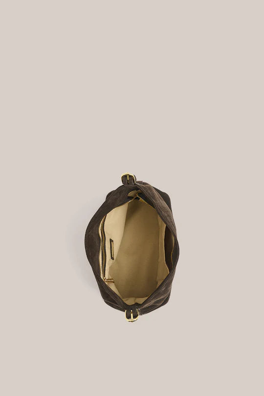 Eden Brown Suede Shoulder Bag