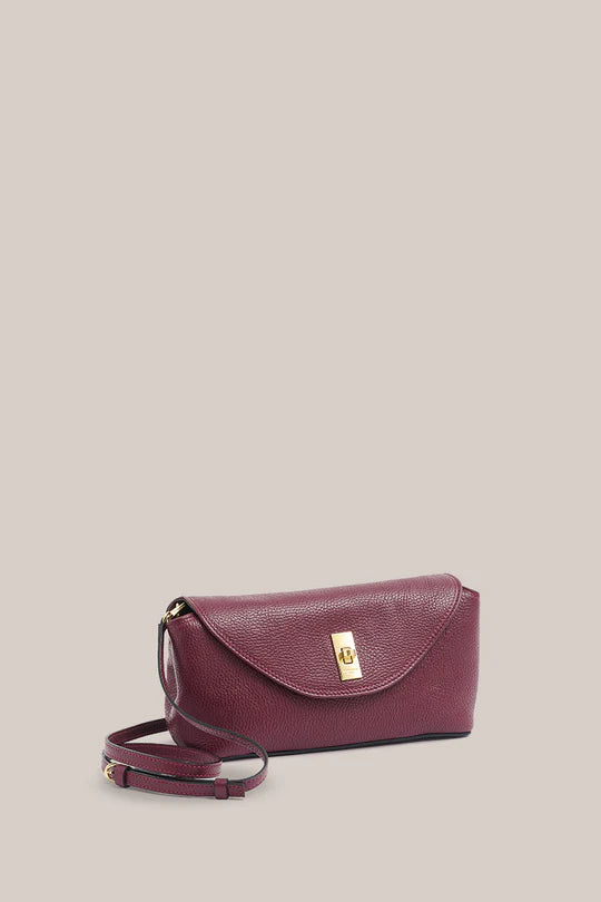 Sloane Bordeaux Leather Convertible Clutch Bag