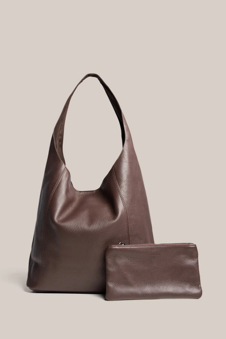 Scarlett 2.0 Dark Chocolate Leather Hobo