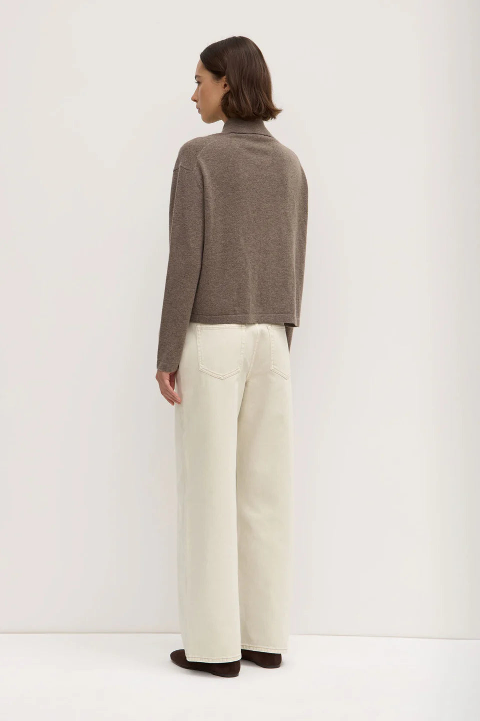 Wool Cashmere Knit Cardigan - Sable
