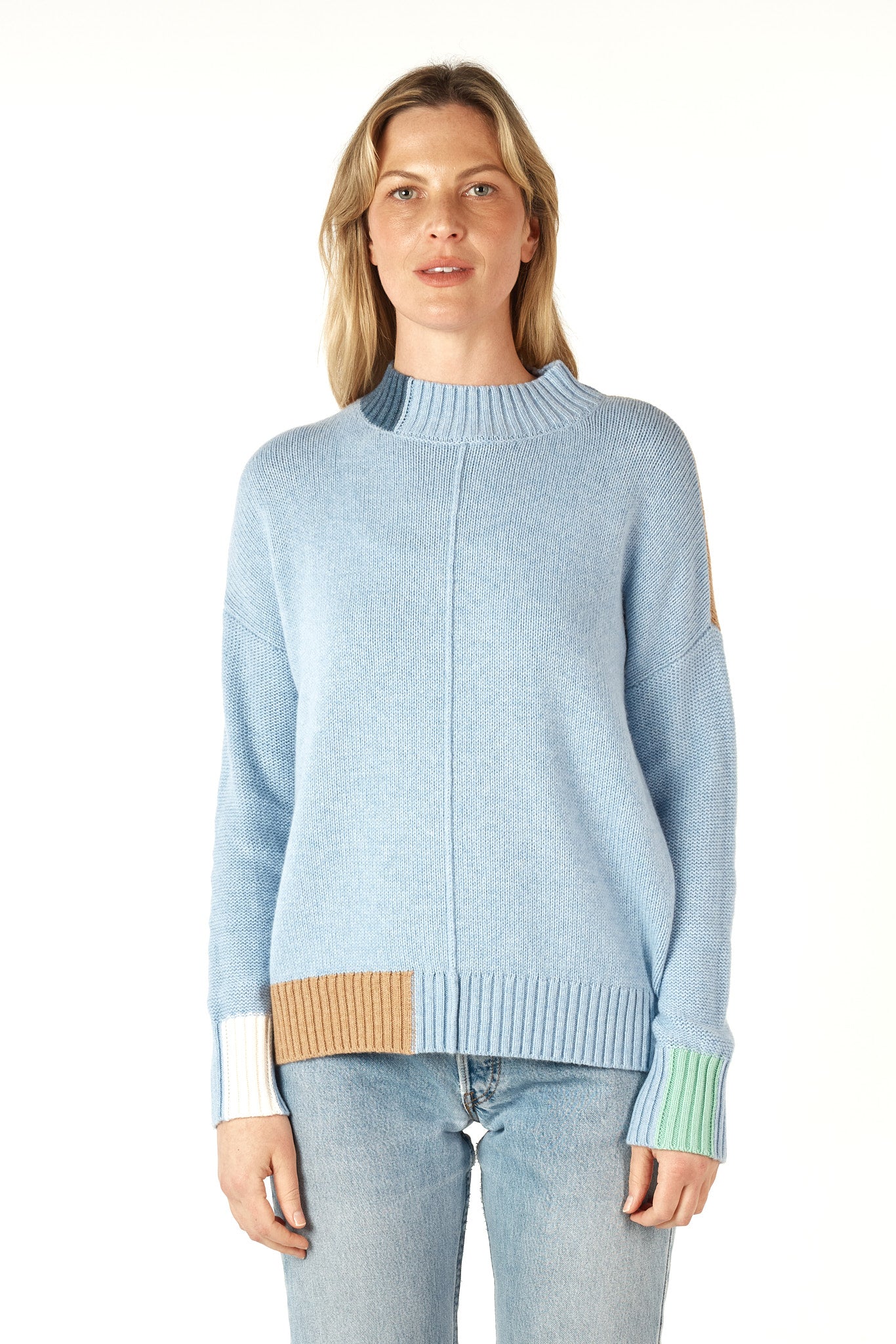 ZP7103 - Colour Block Jumper - Mist