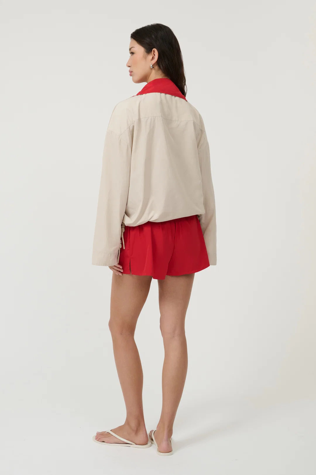 Adela Windbreaker - Camel/Red