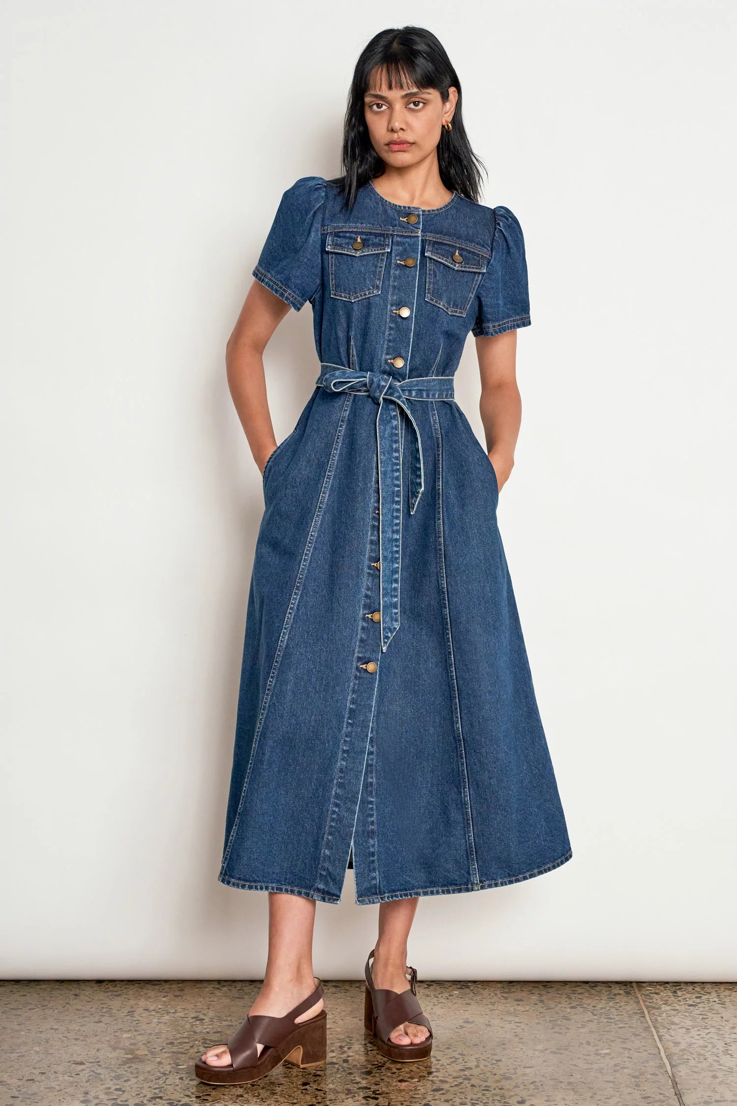 Allude Dress - Indigo Denim