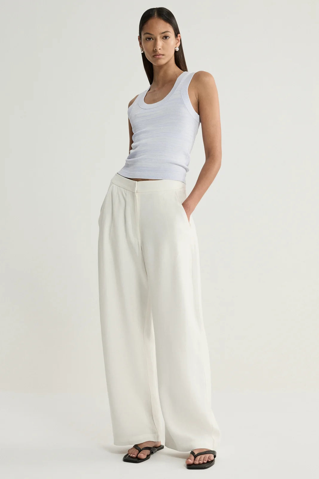 Celia Knit Top - Pale Blue Marle