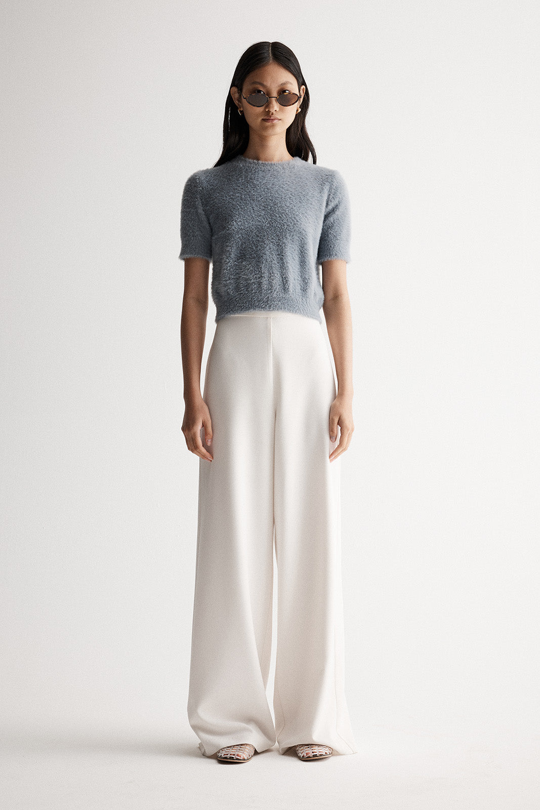 Mochi Knit Tee - Dove Blue
