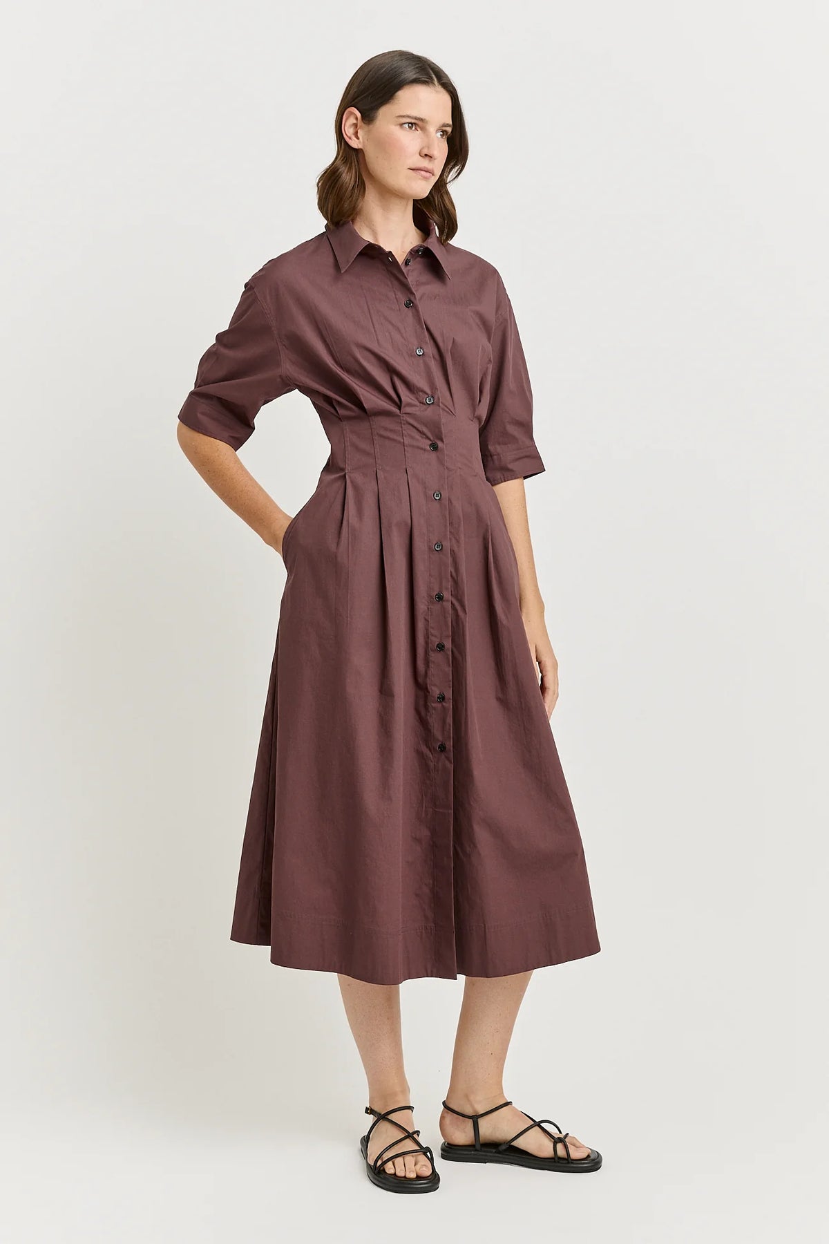 Fitted Waist Dress - Cacao