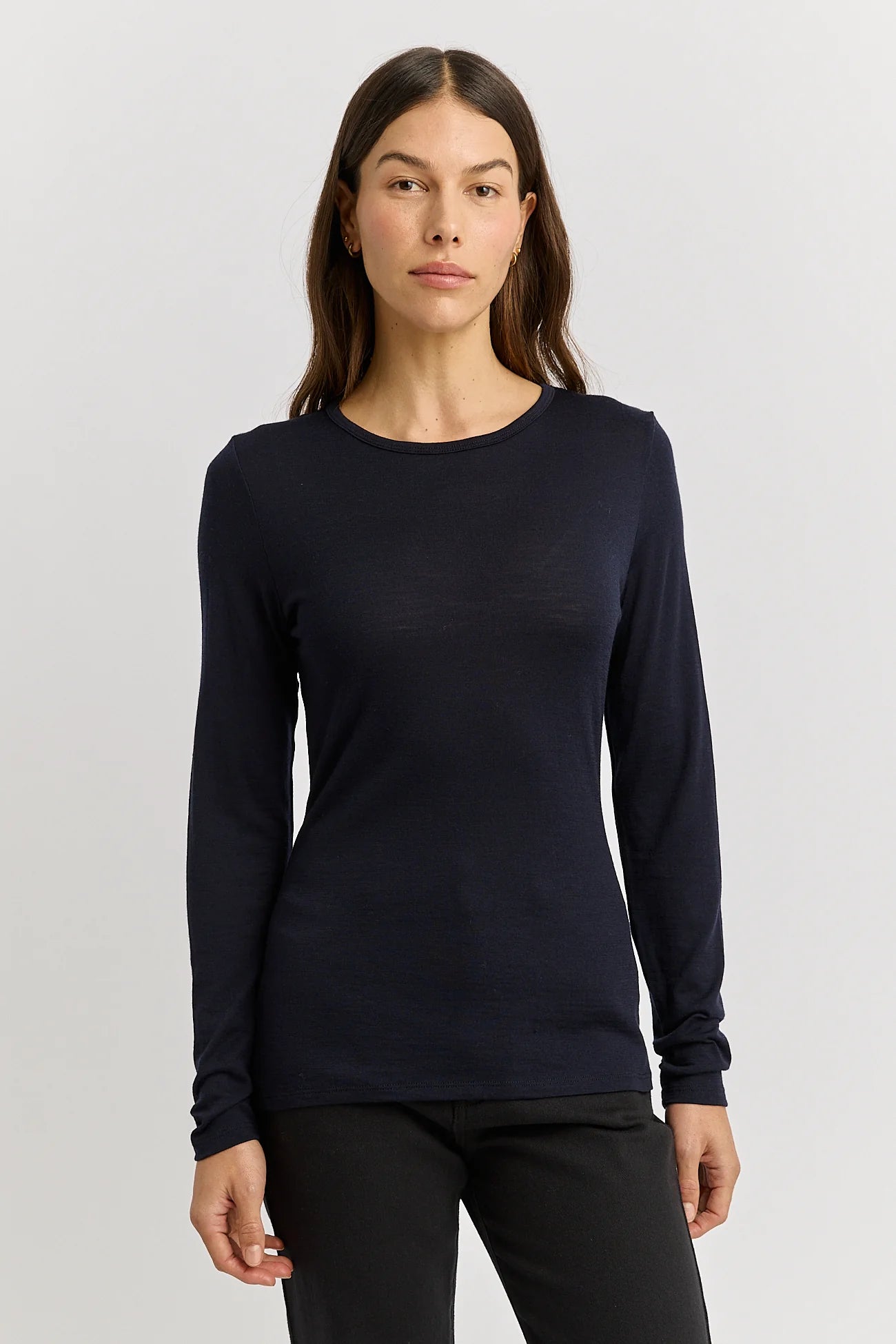 Crew Merino Tee - French Navy