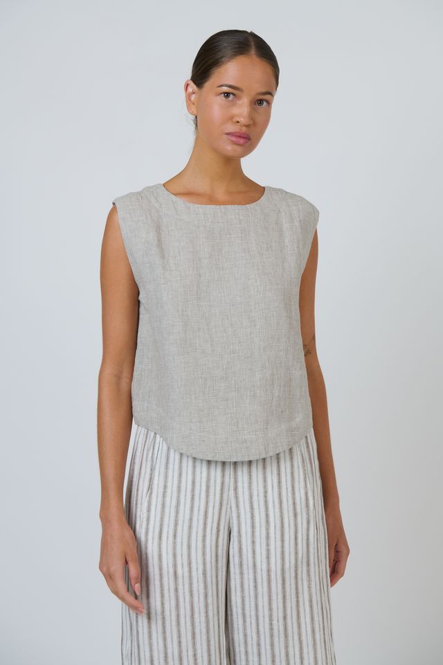 GA581 - Linen Top - Mousse