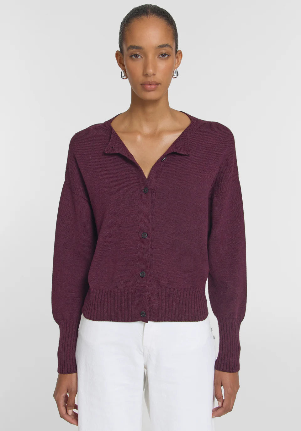 Hart Merino Cardigan - Garnet