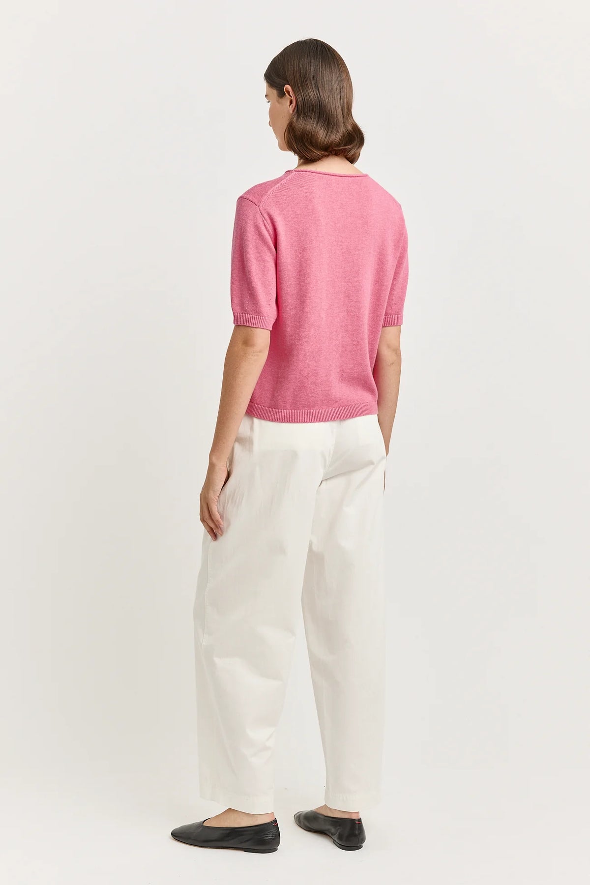 Short Sleeve Knit - Flamingo