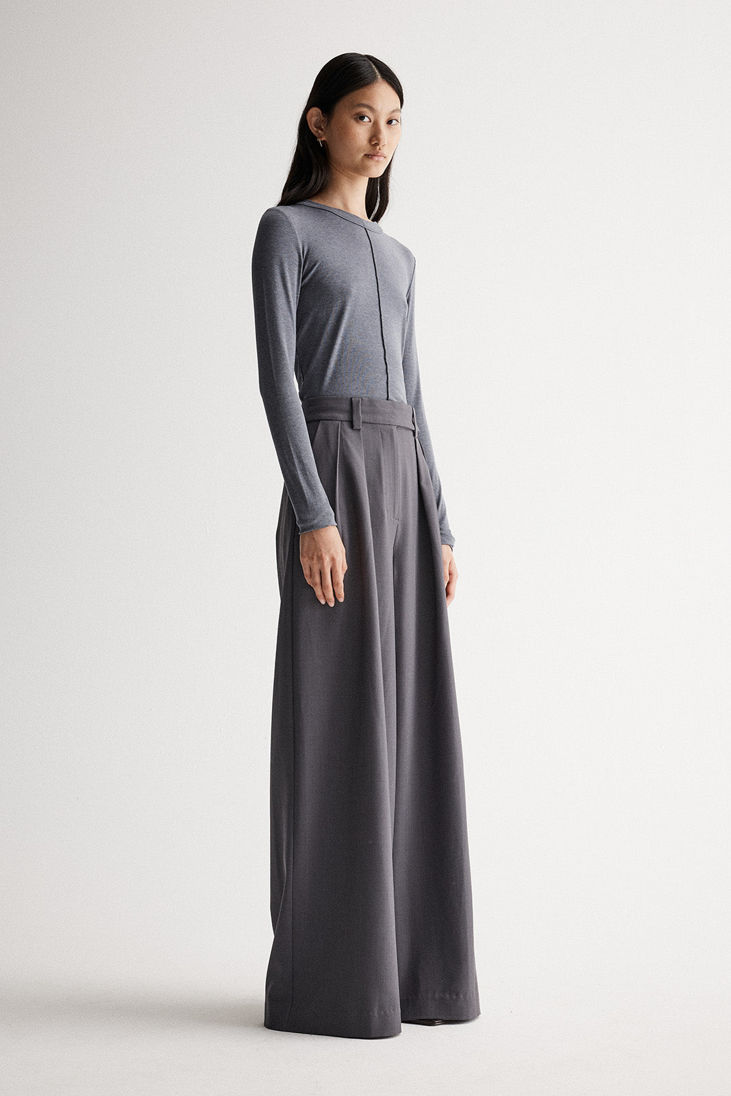 Elise Top - Charcoal Marle