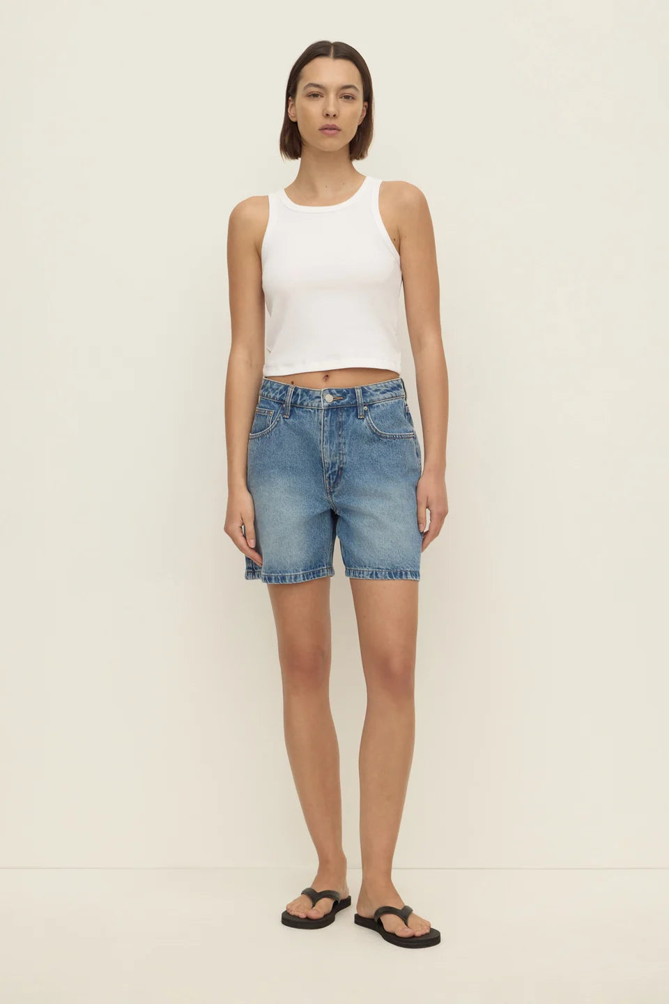 Mid Rise Vintage Denim Short - Classic Blue