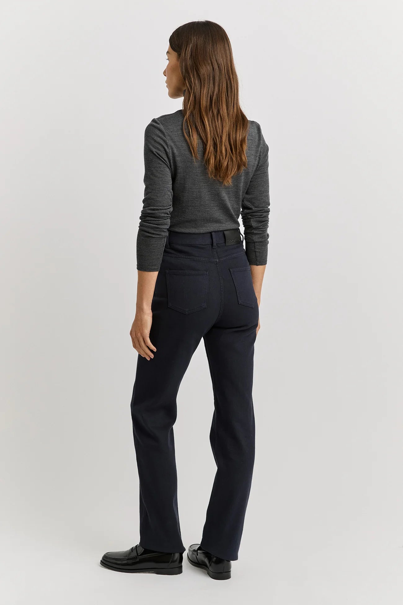 Straight Leg Merino Denim - Navy