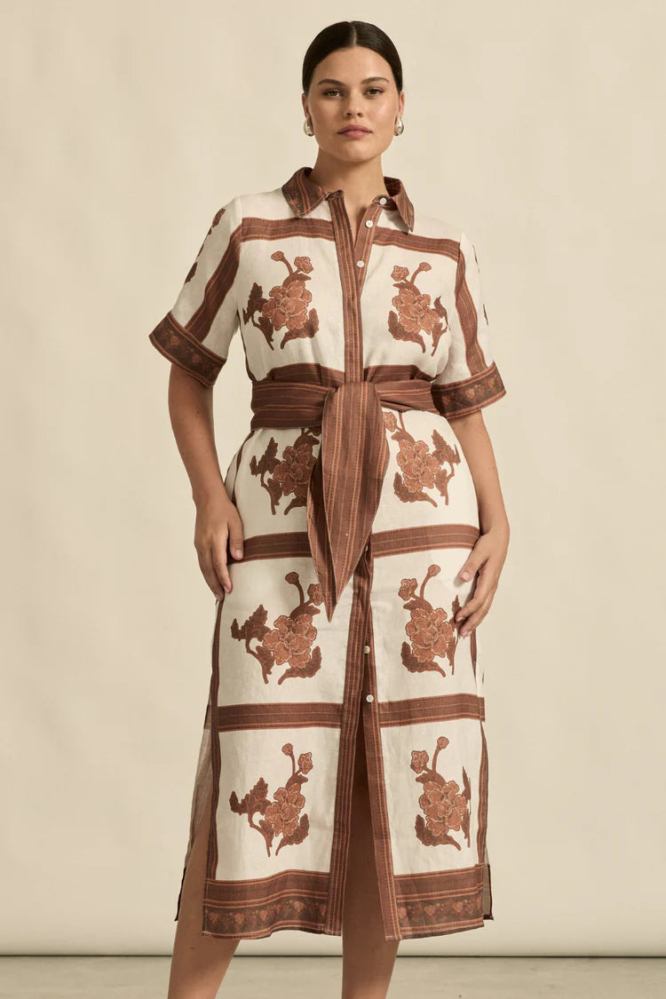 Roam Dress - Coffee Collage