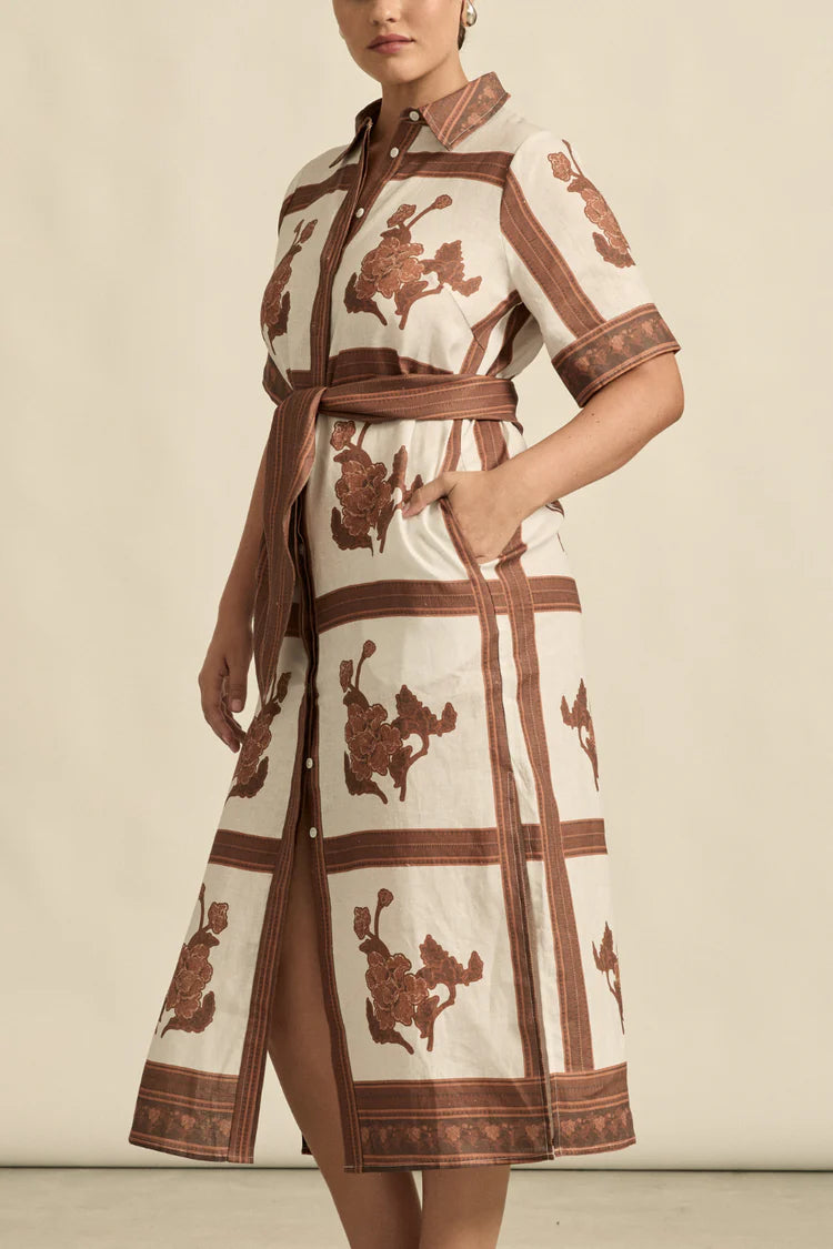 Roam Dress - Coffee Collage