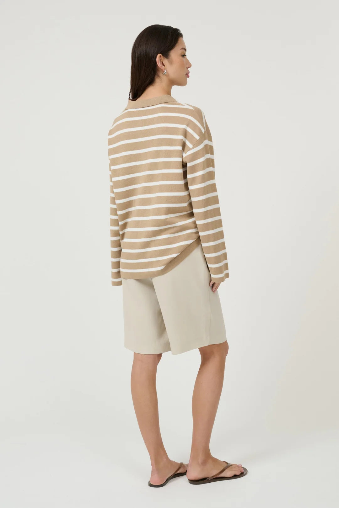 Aroa Top - Taupe Stripe