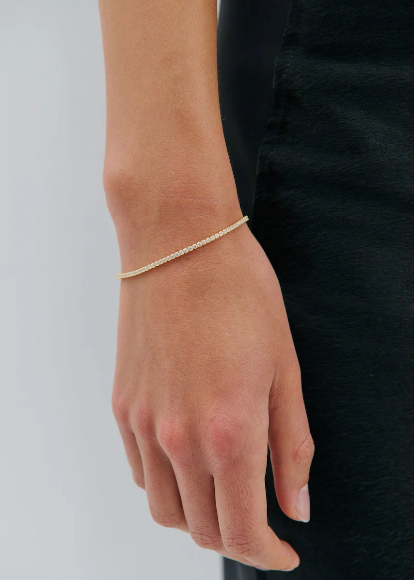 Classic Diamante Tennis Bracelet - Gold