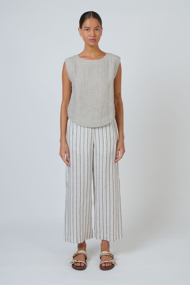 GA398- Linen Pant - Travertine