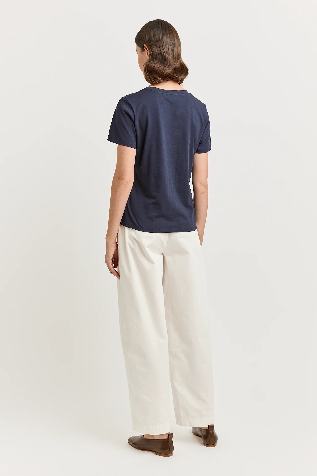 V Neck Tee - Navy