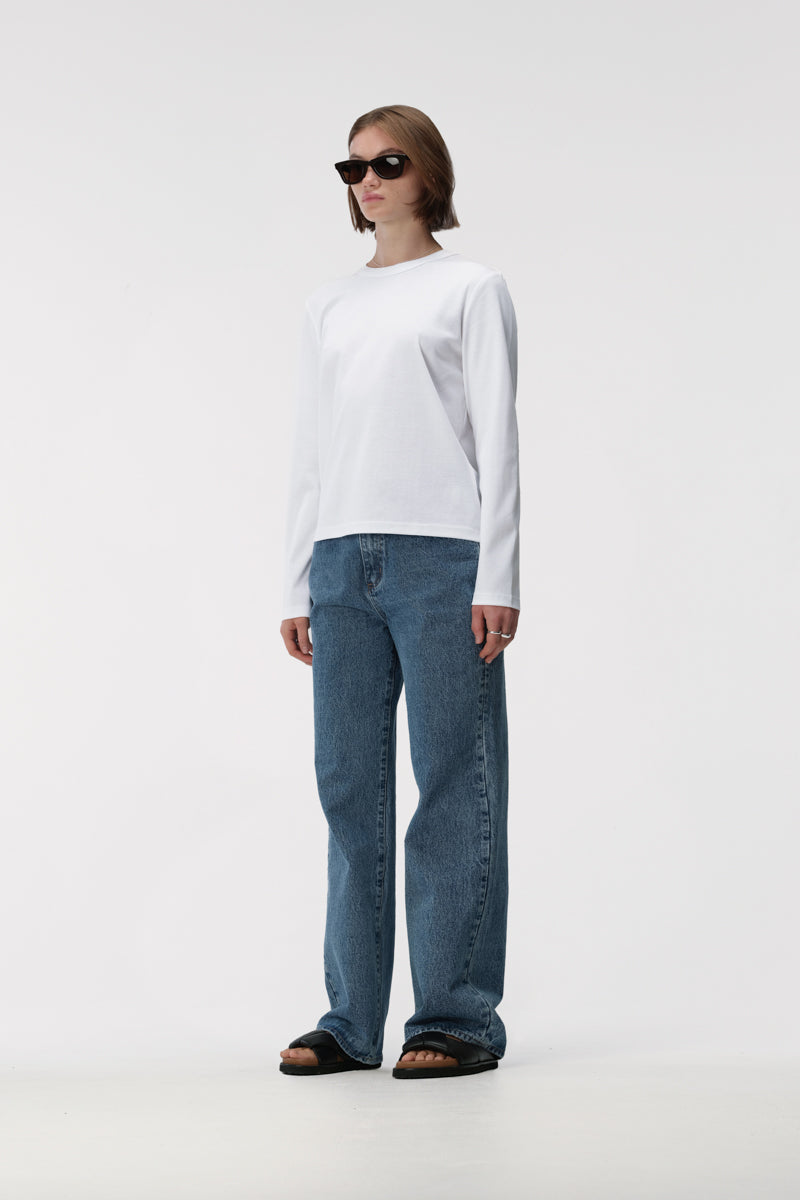 Zoe Long Sleeve Top - White